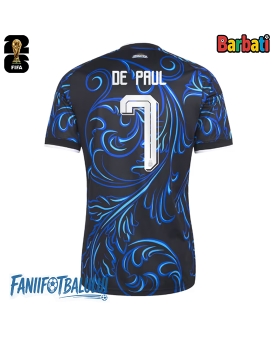 Argentina Rodrigo De Paul #7 Tricou Fotbal Replică Mondial 2026 Barbati Deplasare